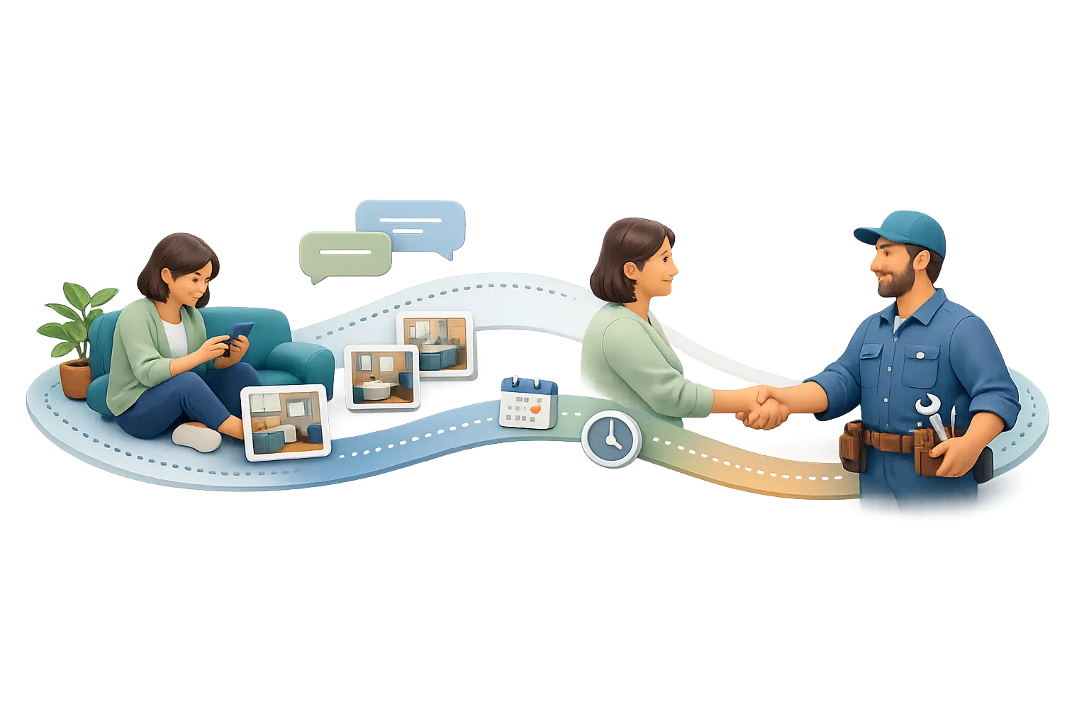Direct messaging between a homeowner and a professional