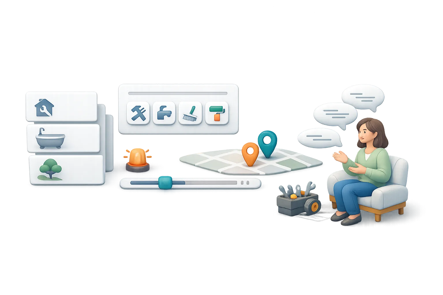 Quote request wizard showing service selection and project details