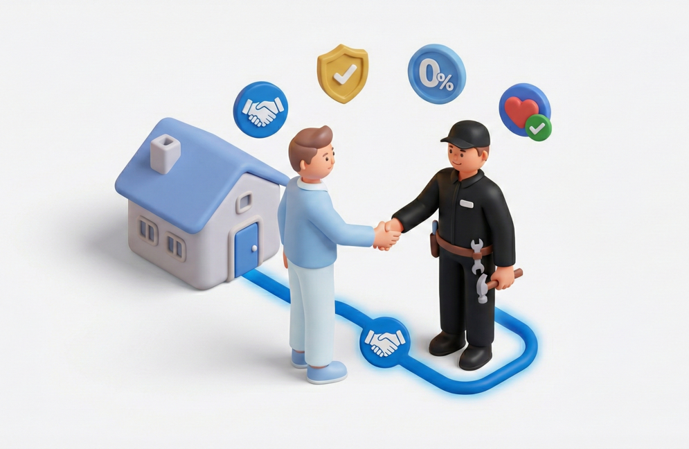 Homeowner and professional shaking hands